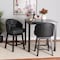 Baxton Studio Theron MidCentury Black Faux Leather Espresso Brown Finished Wood Swivel Counter Stool Set 2PC 225-2PC-12969-ZORO - alternate 1